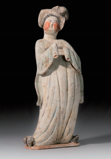 唐  陶俑胖女士像