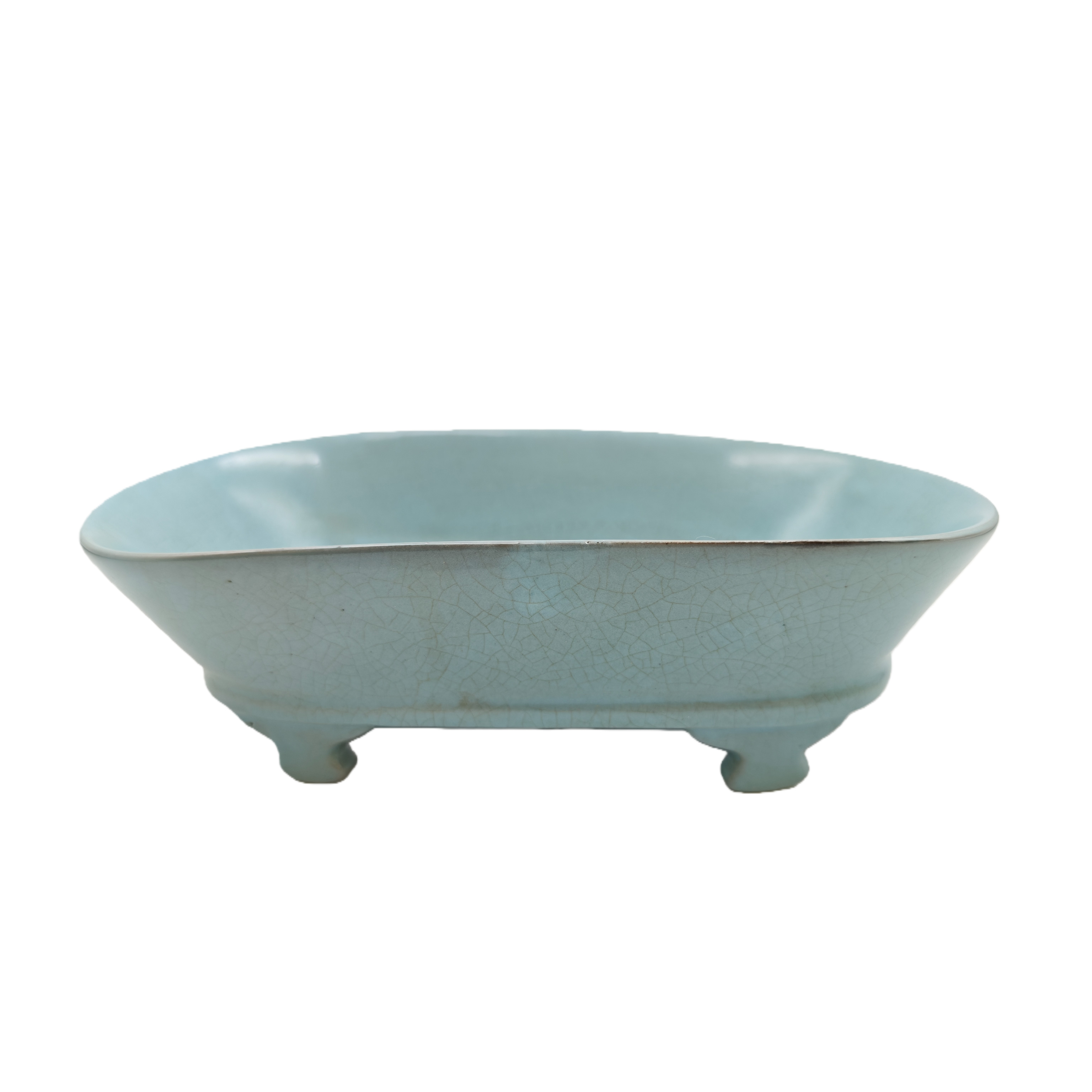 宋代 汝窑天青釉水仙盘