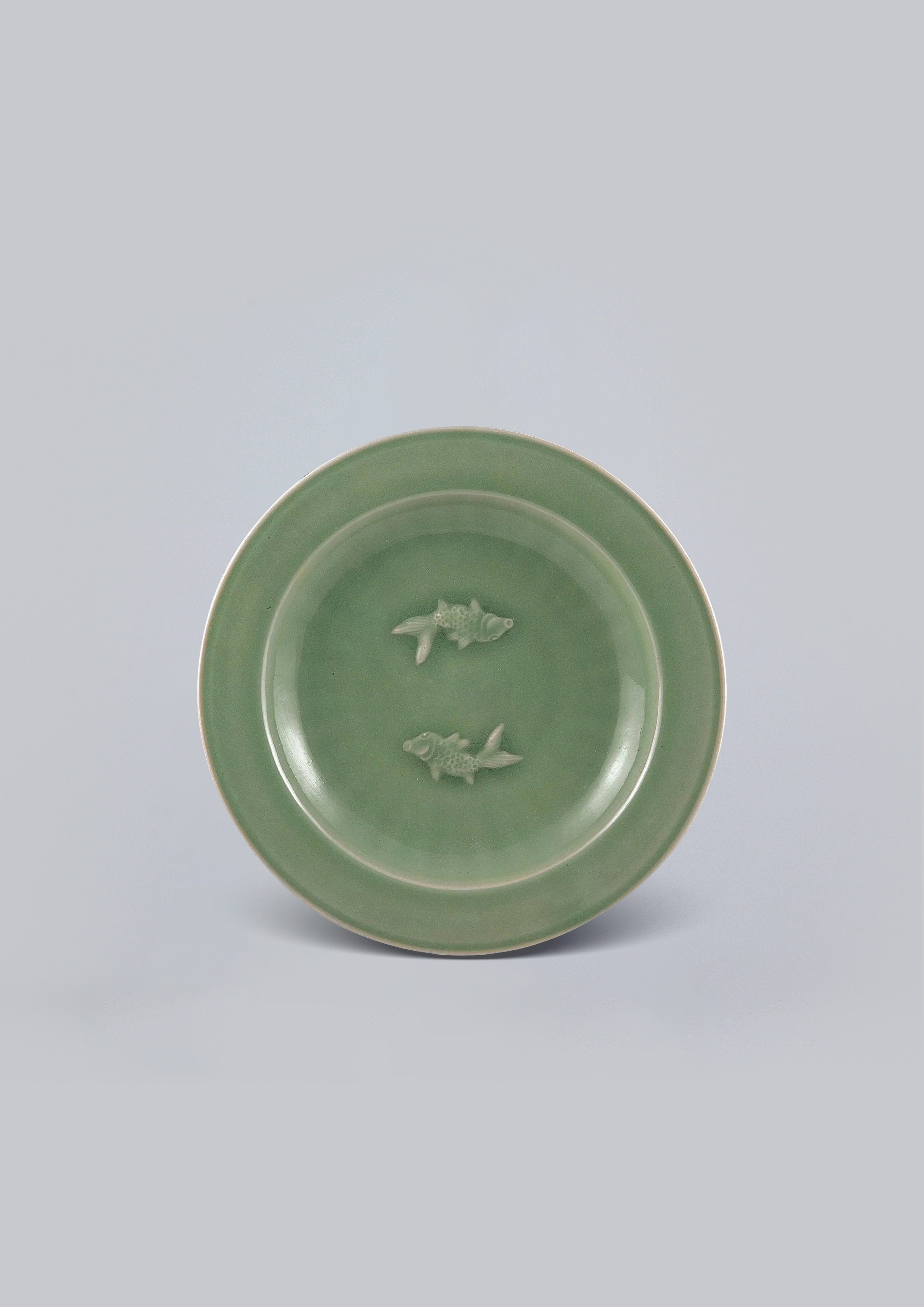 明 龍泉窯雙魚盤