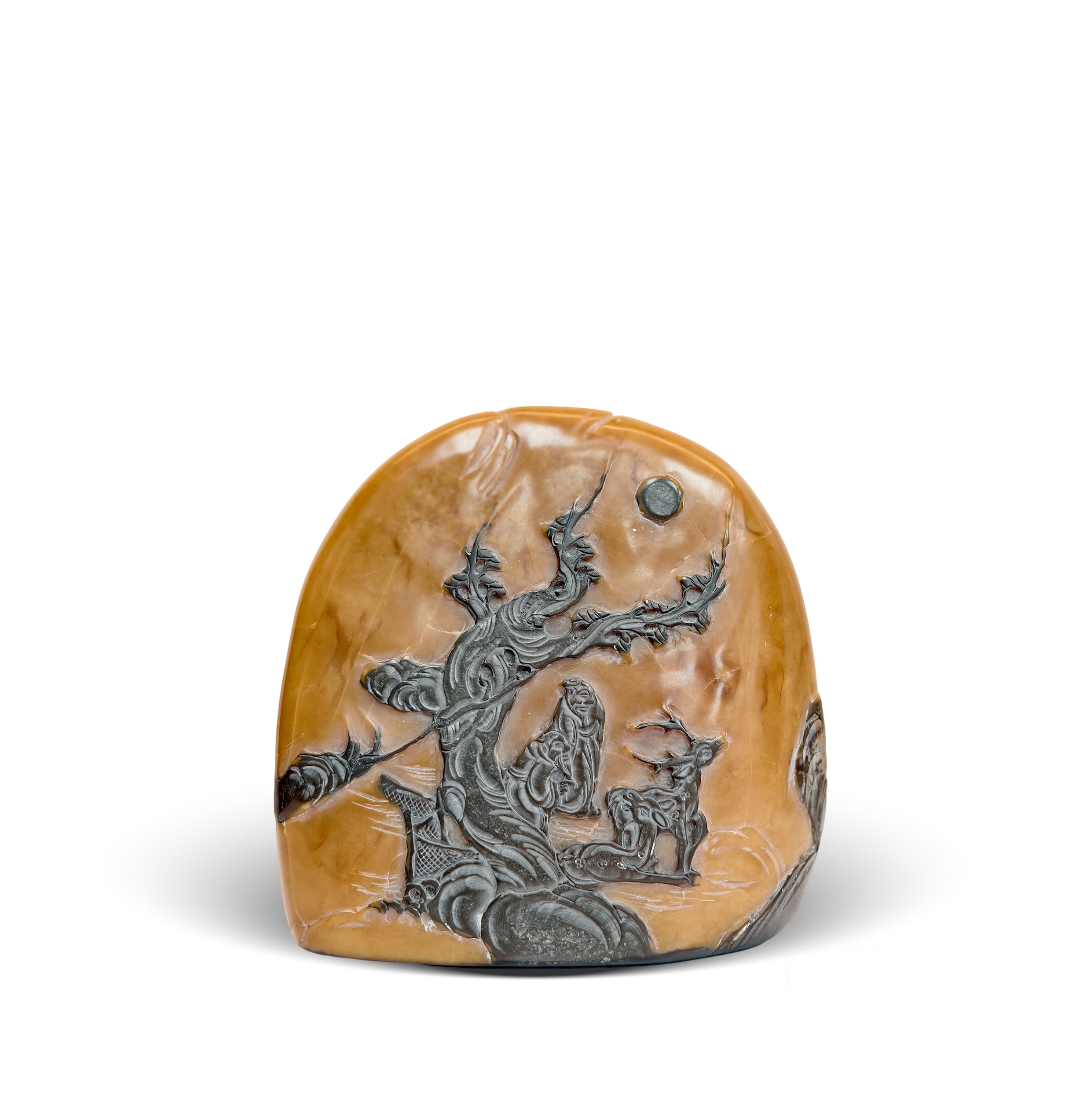 烏鴉皮田黃薄意雕印章